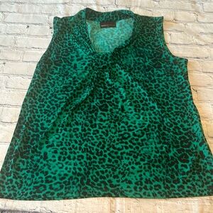 COPY - Dana Buchman Green Leopard Tank Top